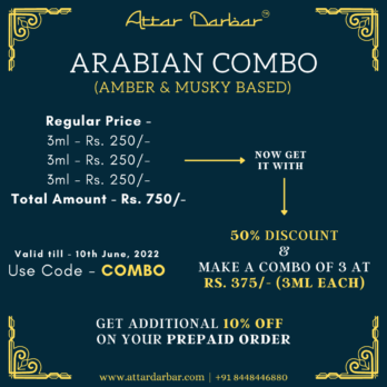 ARABIAN COMBO (Amber & Musky Based) – Combo Of 3 (3ML Each) Use Code – “COMBO”